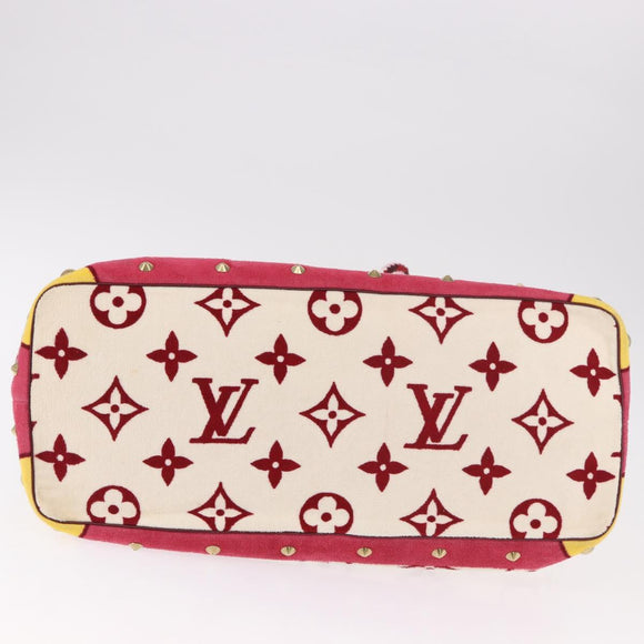 LOUIS VUITTON Cruise line Eponge Tote Bag Pile White M92096 LV Auth gh2053A