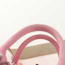 PRADA Hand Bag Rattan 2way Pink Silver Auth gh2054A-15