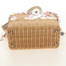 PRADA Hand Bag Rattan 2way Pink Silver Auth gh2054A-7