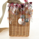 PRADA Hand Bag Rattan 2way Pink Silver Auth gh2054A-5