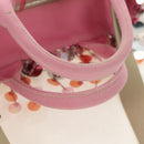 PRADA Hand Bag Rattan 2way Pink Silver Auth gh2054A-8