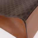 CELINE Macadam Canvas Hand Bag PVC Leather Brown Gold Auth gh2055-17