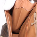 CELINE Macadam Canvas Hand Bag PVC Leather Brown Gold Auth gh2055-23