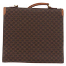 CELINE Macadam Canvas Hand Bag PVC Leather Brown Gold Auth gh2055-2