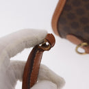 CELINE Macadam Canvas Hand Bag PVC Leather Brown Gold Auth gh2055-7