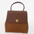 GIVENCHY Hand Bag Leather 2 Set Black Brown Auth gh2056-10