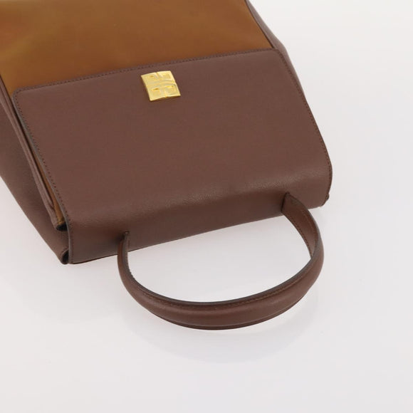 GIVENCHY Hand Bag Leather 2 Set Black Brown Auth gh2056
