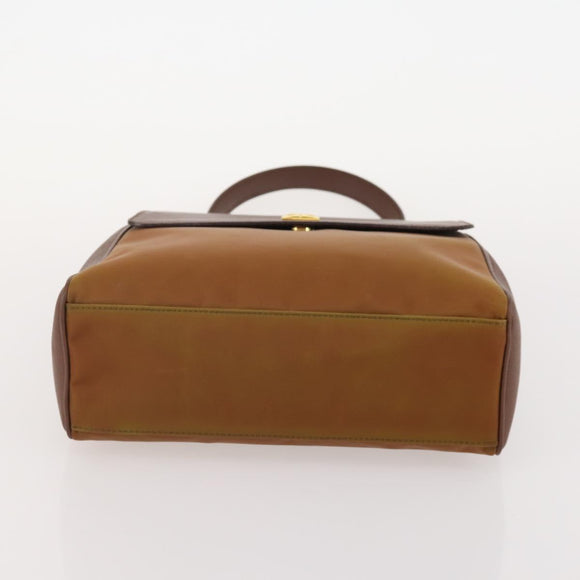 GIVENCHY Hand Bag Leather 2 Set Black Brown Auth gh2056