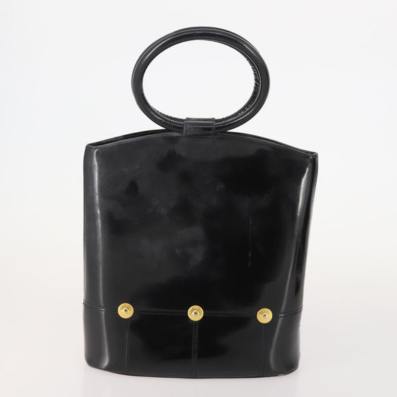 GIVENCHY Hand Bag Leather 2 Set Black Brown Auth gh2056