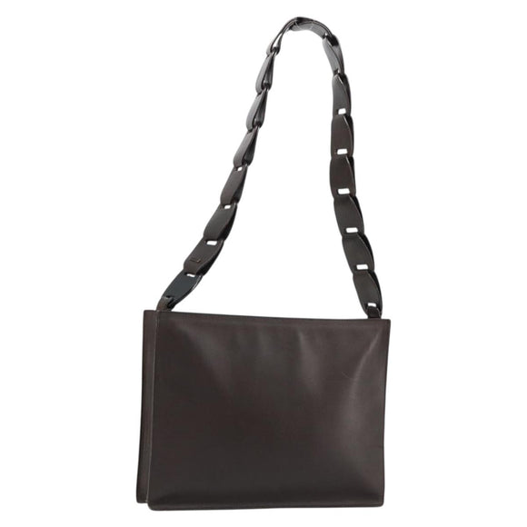 GUCCI Shoulder Bag Leather Brown Auth gh2057