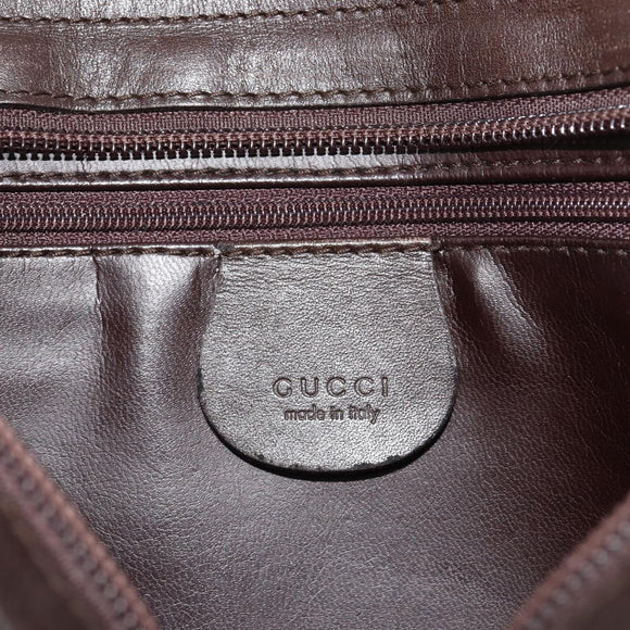 GUCCI Shoulder Bag Leather Brown Auth gh2057