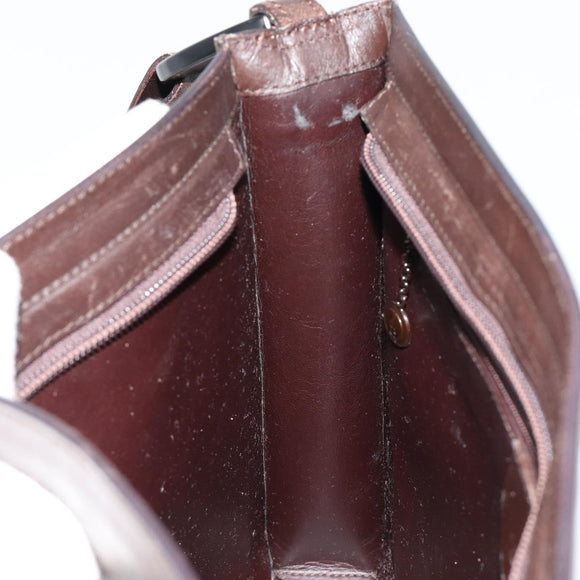 GUCCI Shoulder Bag Leather Brown Auth gh2057