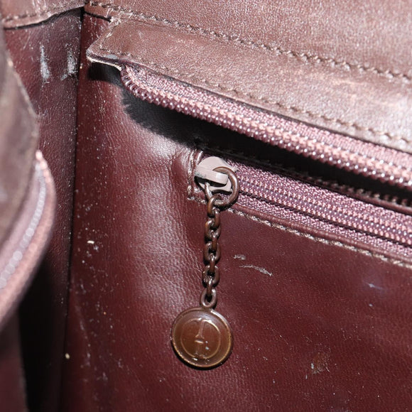 GUCCI Shoulder Bag Leather Brown Auth gh2057