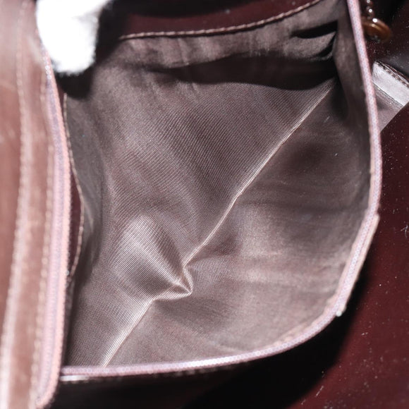 GUCCI Shoulder Bag Leather Brown Auth gh2057