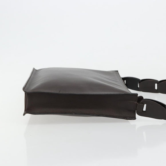 GUCCI Shoulder Bag Leather Brown Auth gh2057