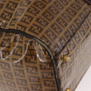 FENDI Zucchino Canvas Boston Tasche beschichtetes Canvas Beige Gold Auth gh2058-9