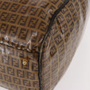 FENDI Zucchino Canvas Boston Tasche beschichtetes Canvas Beige Gold Auth gh2058-14