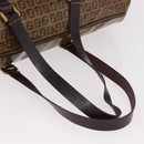FENDI Zucchino Canvas Boston Tasche beschichtetes Canvas Beige Gold Auth gh2058-7