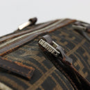 FENDI Zucca Canvas Boston Bag Black Brown Auth gh2059-16
