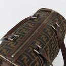 FENDI Zucca Canvas Boston Bag Black Brown Auth gh2059-6
