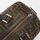 FENDI Zucca Canvas Boston Bag Black Brown Auth gh2059-7