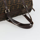 FENDI Zucca Canvas Boston Bag Black Brown Auth gh2059-8
