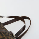 FENDI Zucca Canvas Boston Bag Black Brown Auth gh2059-9