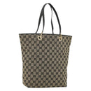 GUCCI GG Canvas Tote Bag Navy Gold 002 1098 Auth gh2060-1