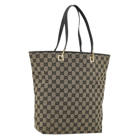 GUCCI GG Canvas Tote Bag Navy Gold 002 1098 Auth gh2060