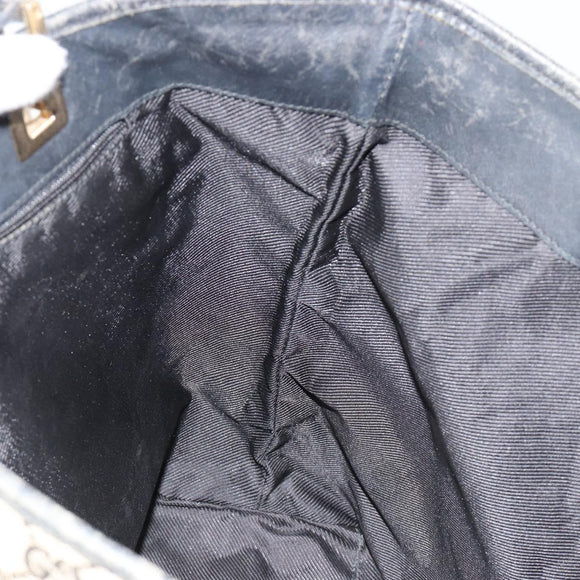 GUCCI GG Canvas Tote Bag Navy Gold 002 1098 Auth gh2060