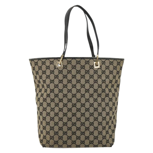 GUCCI GG Canvas Tote Bag Navy Gold 002 1098 Auth gh2060