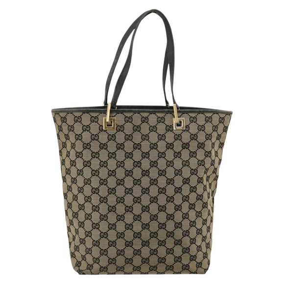 GUCCI GG Canvas Tote Bag Navy Gold 002 1098 Auth gh2060