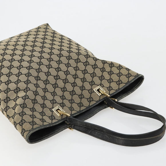 GUCCI GG Canvas Tote Bag Navy Gold 002 1098 Auth gh2060