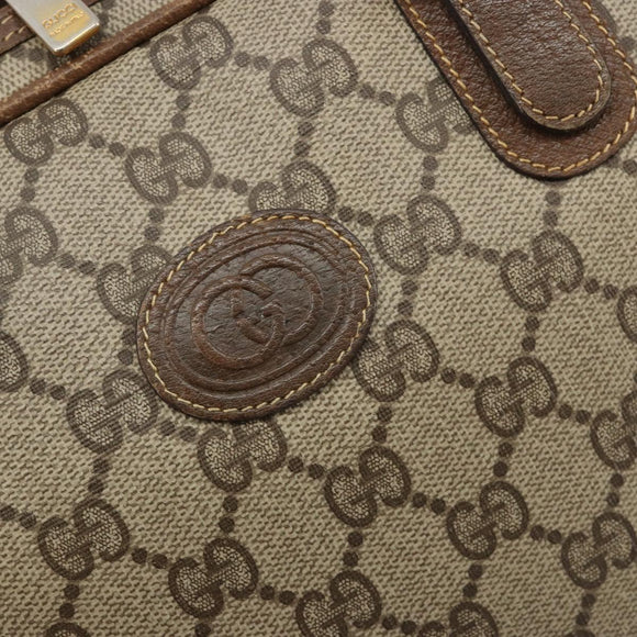 GUCCI GG Supreme Hand Bag PVC Beige Gold 000 39 0030 Auth gh2061