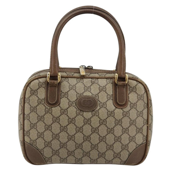 GUCCI GG Supreme Hand Bag PVC Beige Gold 000 39 0030 Auth gh2061