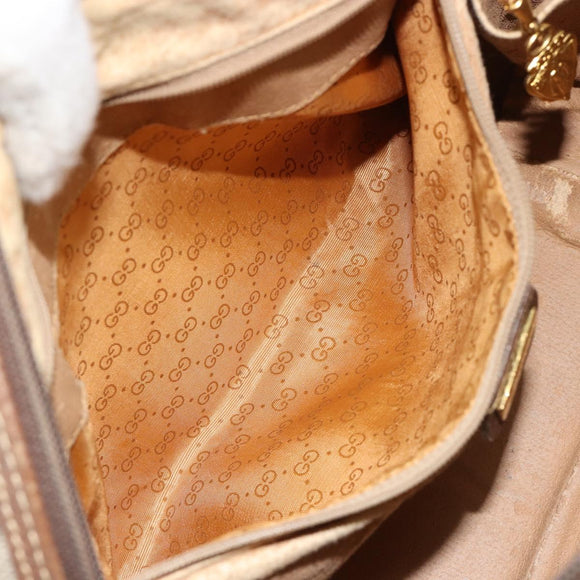 GUCCI GG Supreme Hand Bag PVC Beige Gold 000 39 0030 Auth gh2061
