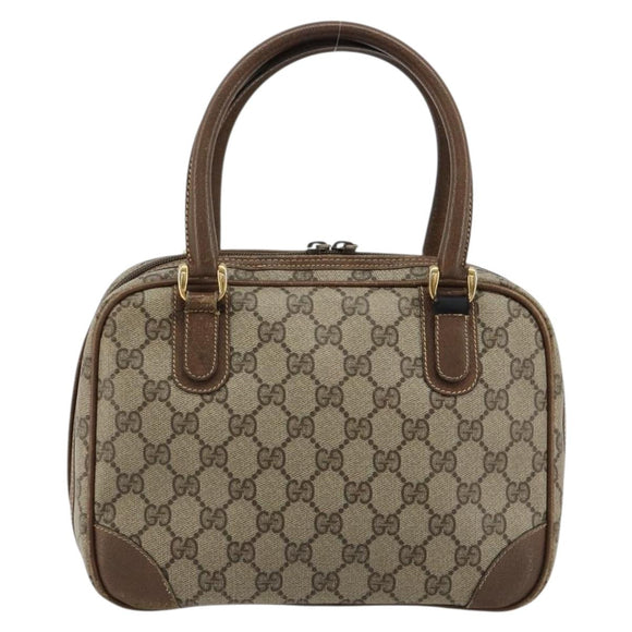GUCCI GG Supreme Hand Bag PVC Beige Gold 000 39 0030 Auth gh2061