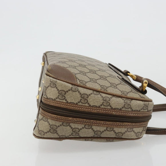 GUCCI GG Supreme Hand Bag PVC Beige Gold 000 39 0030 Auth gh2061