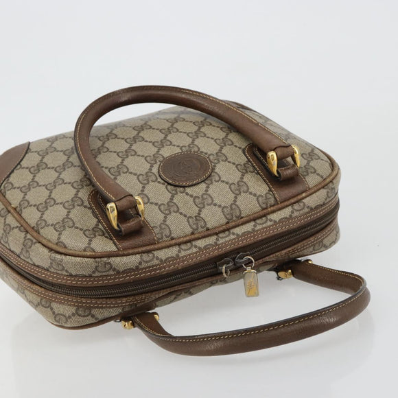 GUCCI GG Supreme Hand Bag PVC Beige Gold 000 39 0030 Auth gh2061