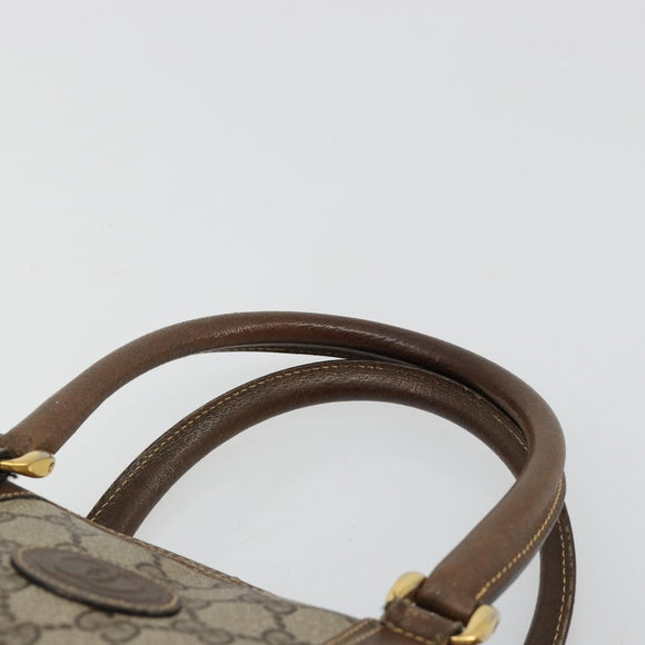 GUCCI GG Supreme Hand Bag PVC Beige Gold 000 39 0030 Auth gh2061