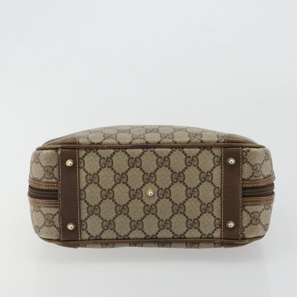 GUCCI GG Supreme Hand Bag PVC Beige Gold 000 39 0030 Auth gh2061