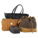 FENDI MCM Loewe Chloe Bag Leather Canvas 4 Set Beige Black Brown Auth gh2062-1