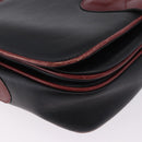 CELINE Schultertasche Leder Schwarz Gold Auth gh2064-9