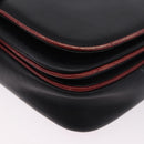 CELINE Schultertasche Leder Schwarz Gold Auth gh2064-14