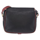 CELINE Schultertasche Leder Schwarz Gold Auth gh2064-2