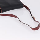 CELINE Schultertasche Leder Schwarz Gold Auth gh2064-7
