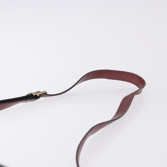 CELINE Schultertasche Leder Schwarz Gold Auth gh2064
