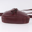 CARTIER Must Line Umhängetasche Leder Bordeaux Gold Auth gh2065-6