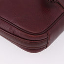 CARTIER Must Line Umhängetasche Leder Bordeaux Gold Auth gh2065-11