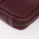 CARTIER Must Line Umhängetasche Leder Bordeaux Gold Auth gh2065-16